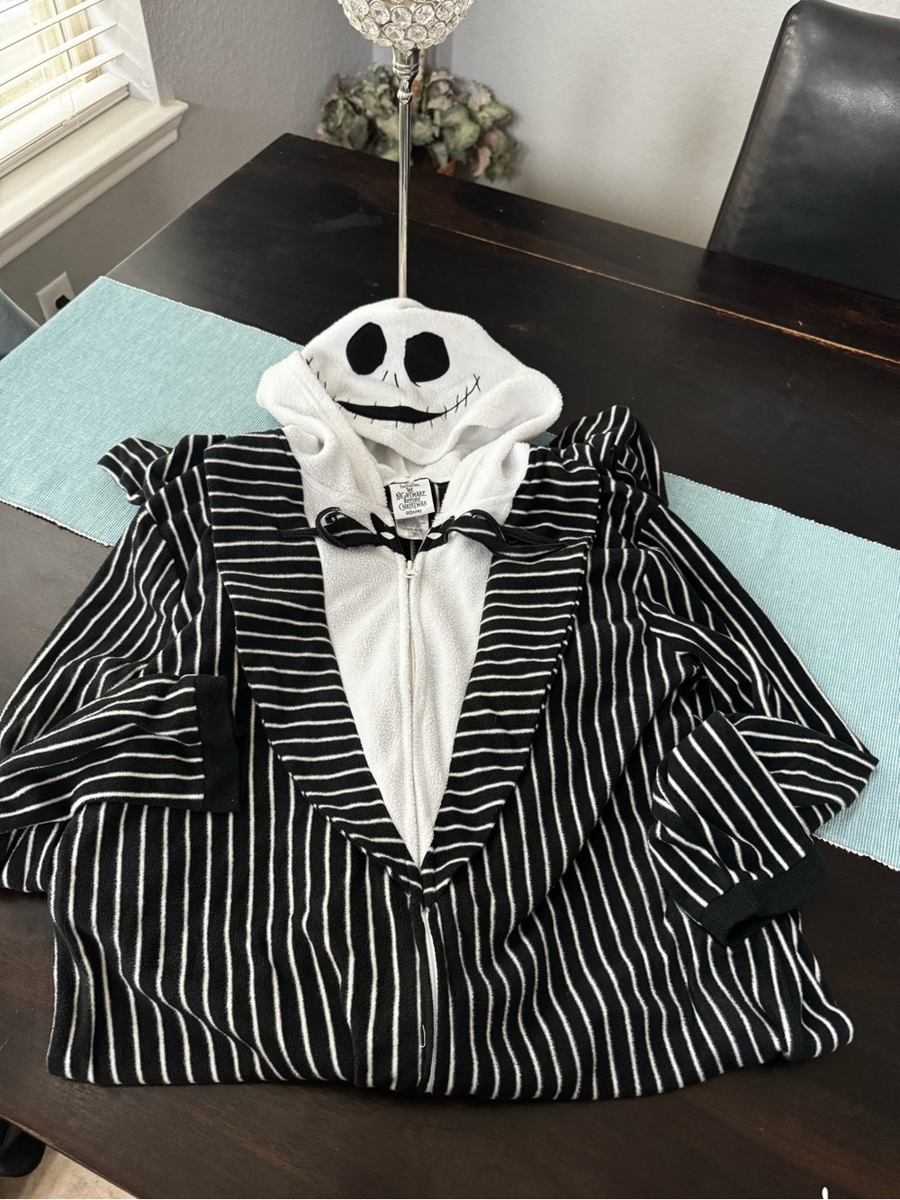 Disney Jack Skellington Black Hooded Onesie Costume Adult large